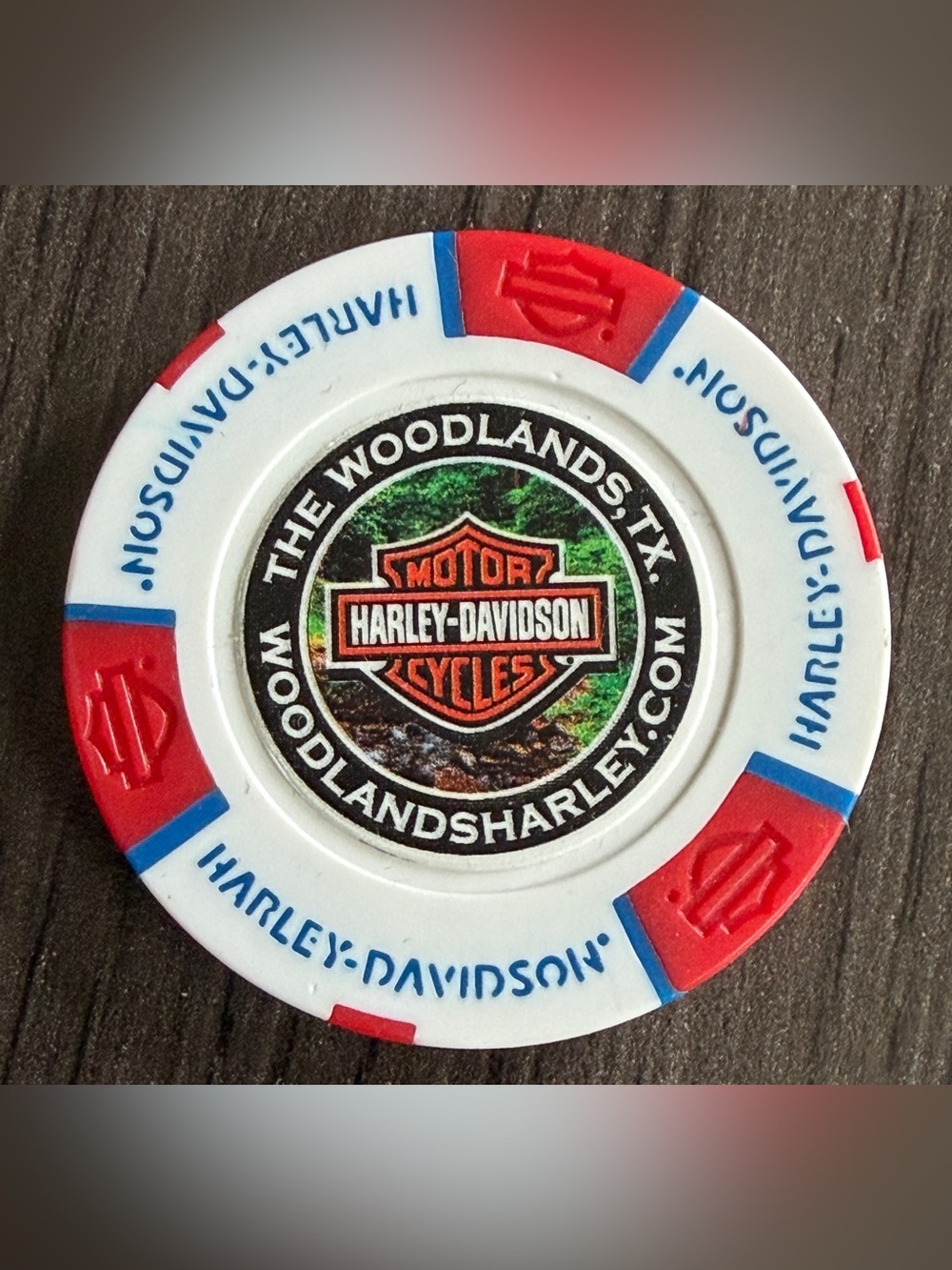 Collectible Harley Davidson Poker Chip Woodlands Harley The Woodlands,Tx